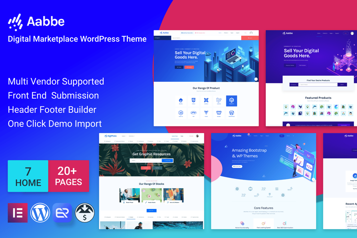 Tema WordPress Marketplace Digital Aabbe yang Menarik