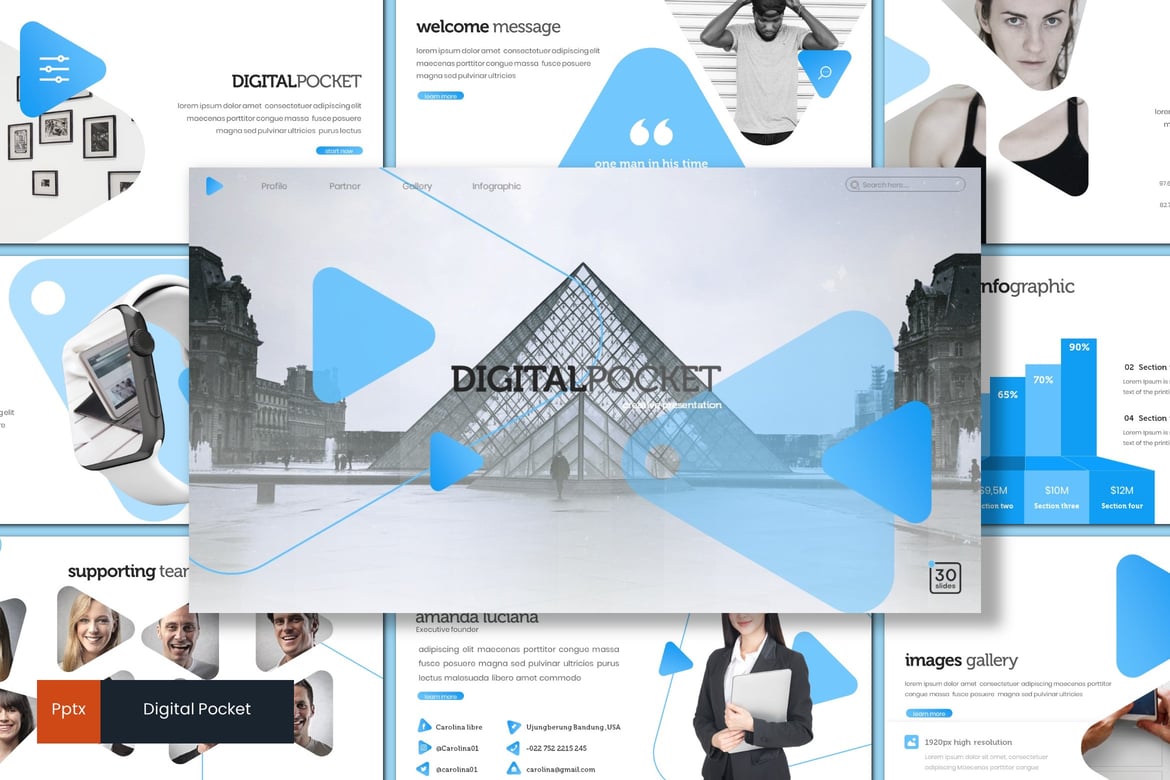 Template Presentasi Digital Pocket - Powerpoint Kreatif dan Minimalis