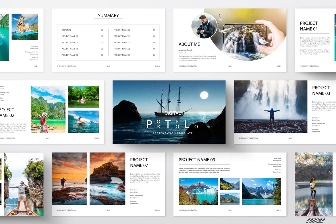 Template Presentasi PowerPoint Portofolio Digital yang Kreatif dan Modern