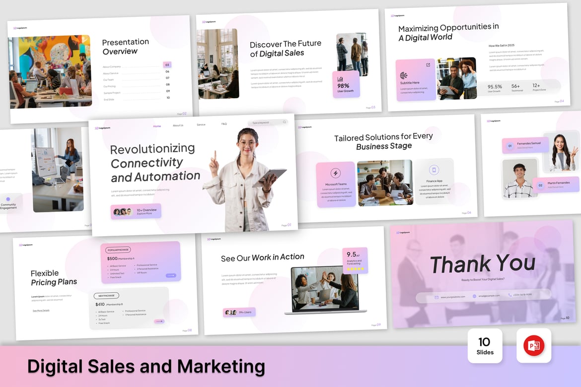 Template Presentasi PowerPoint untuk Penjualan dan Pemasaran Digital yang Menarik
