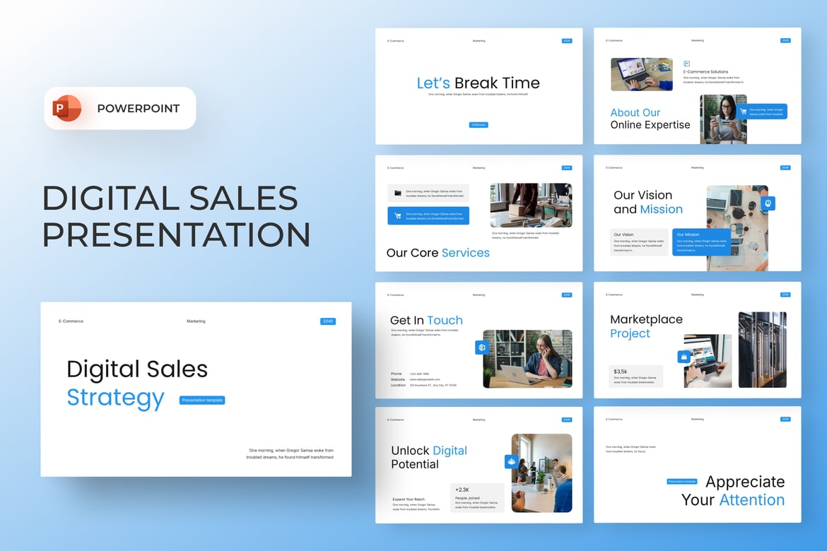 Template PowerPoint Penjualan Digital yang Menarik