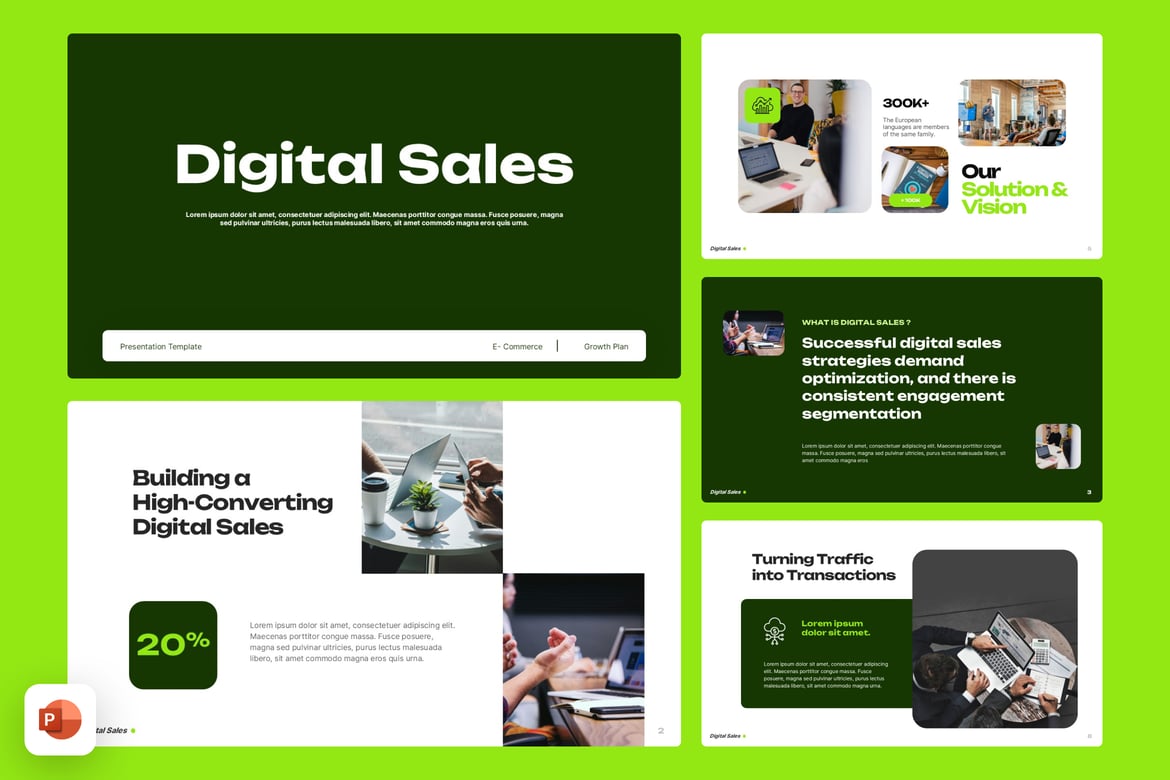 Template PowerPoint Penjualan Digital yang Menarik