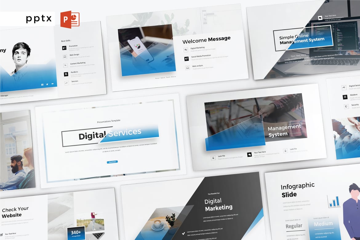 Template Presentasi PowerPoint Modern V359 untuk Bisnis Anda