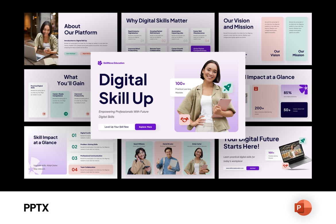 Template Presentasi PowerPoint untuk Pendidikan Digital yang Menarik