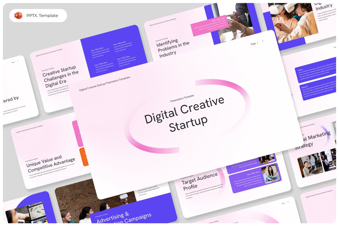 Template PowerPoint Presentasi Digital untuk Startup yang Menginspirasi