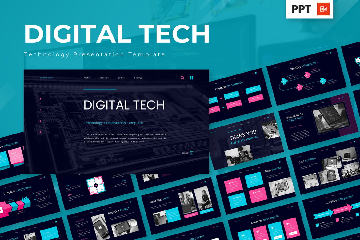 Template Powerpoint Digital Tech: Solusi Presentasi Modern dan Profesional