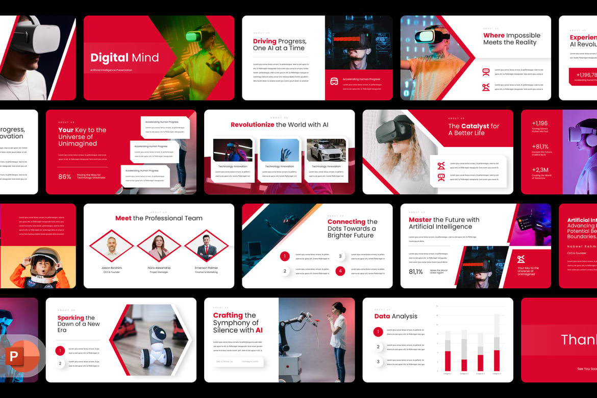 Template Presentasi PowerPoint Teknologi Digital yang Modern