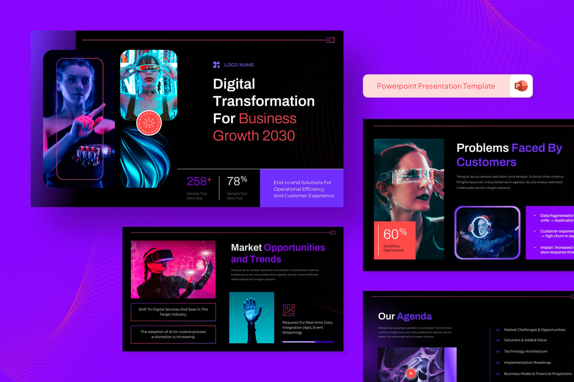 Template Presentasi PowerPoint Pitch Deck untuk Startup Teknologi Digital