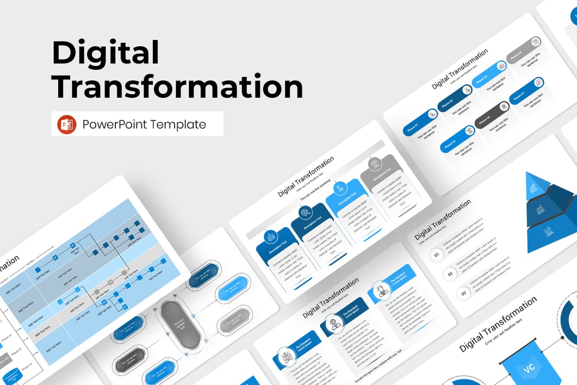 Template PowerPoint Transformasi Digital yang Menarik