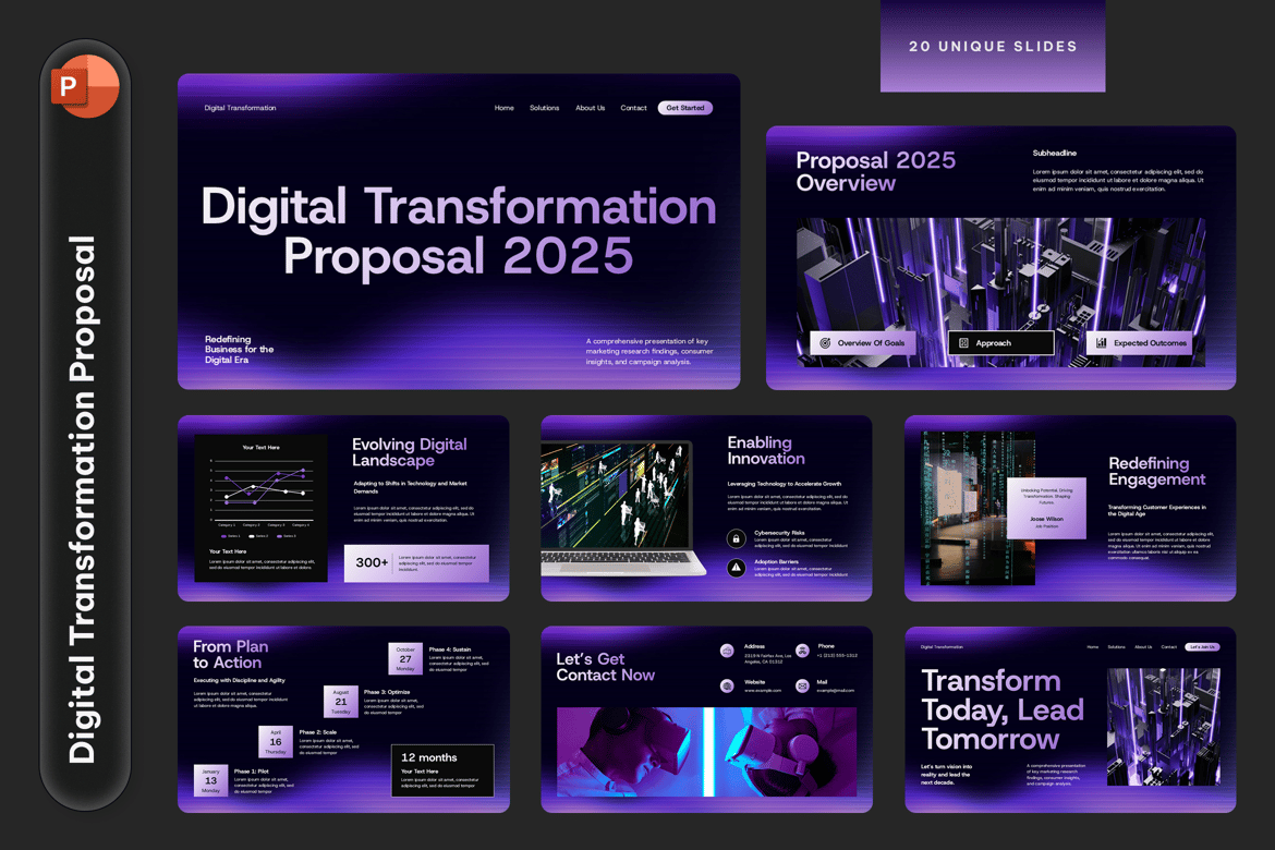 Template Presentasi Proposal Transformasi Digital yang Profesional