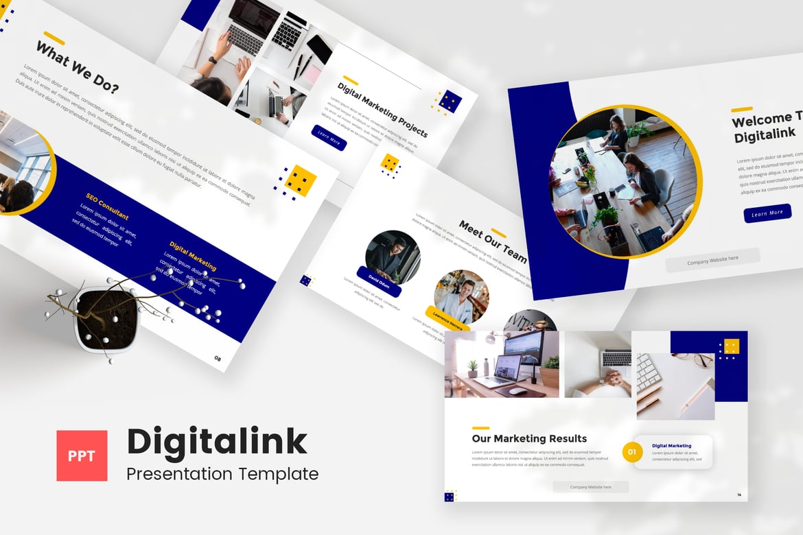Template PowerPoint Digitalink — Solusi Pemasaran Digital yang Menarik