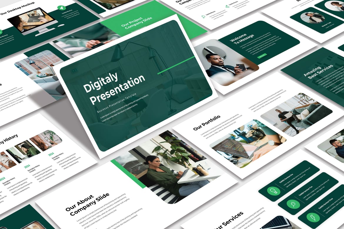 Template PowerPoint Digital Modern dan Kreatif