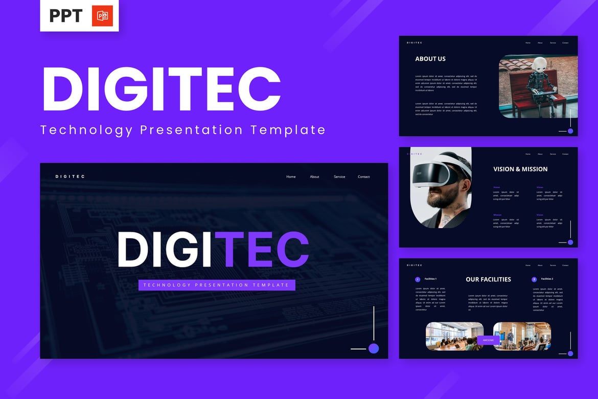 Template Powerpoint Teknologi Modern - Digitec