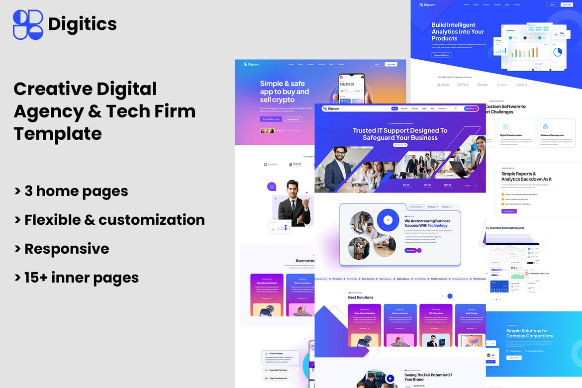 Digitics - Template Website untuk Agensi Digital dan Perusahaan Teknologi