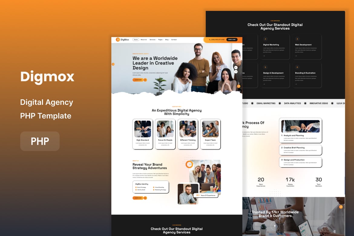 Digmox - Template Website PHP untuk Agensi Digital yang Kuat