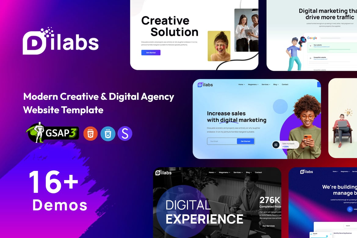 Dilabs – Template Website Kreatif untuk Agensi Digital