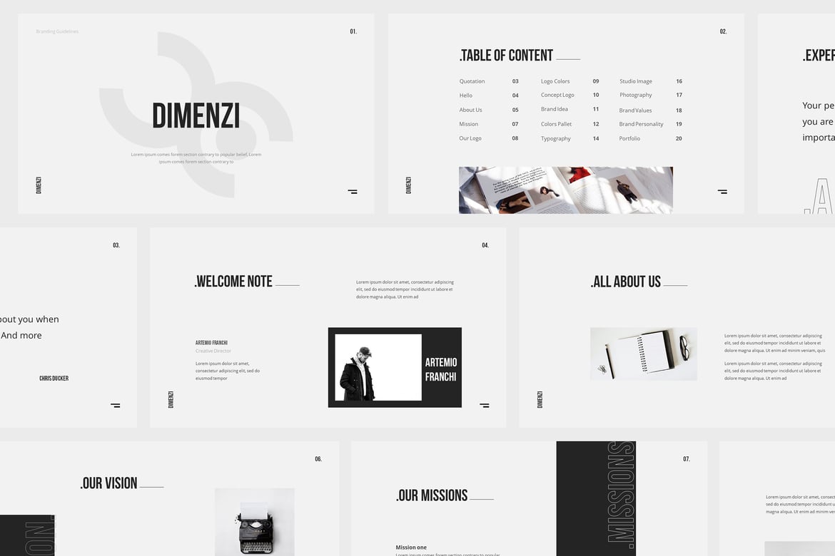 Template Presentasi Branding Dimenzi yang Profesional dan Menarik