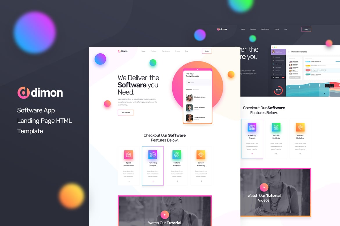 Dimon - Template Website Landing Page Aplikasi yang Menawan