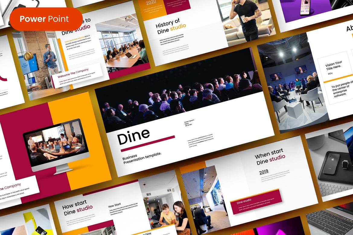 Template PowerPoint Dine – Solusi Presentasi Bisnis Anda