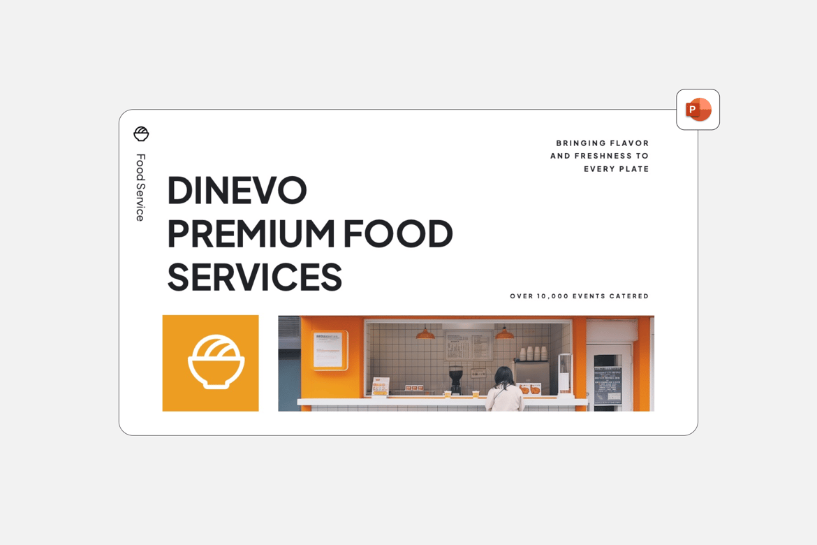 Dinevo - Template Presentasi PowerPoint untuk Agensi Makanan