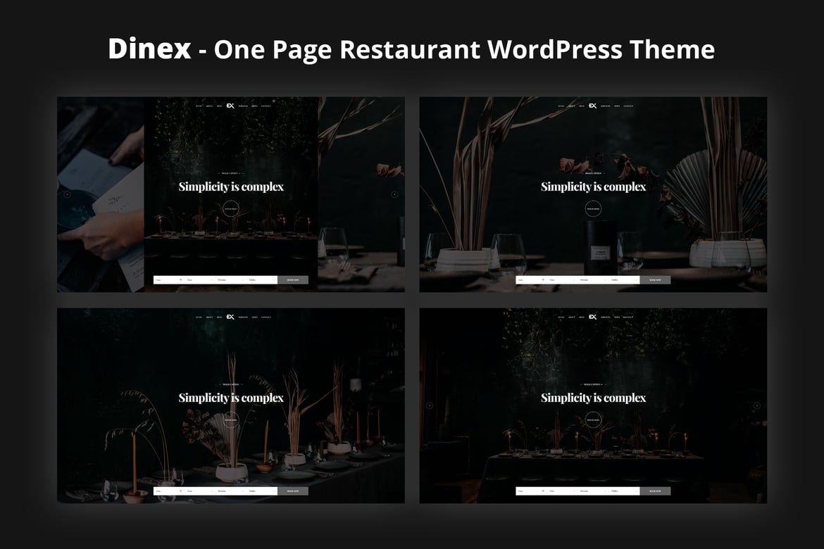 Dinex - Tema WordPress Restoran Satu Halaman yang Menarik