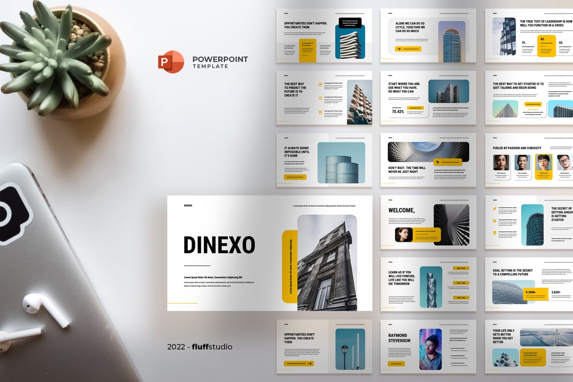 Dinexo - Template Presentasi PowerPoint Bisnis yang Modern dan Profesional
