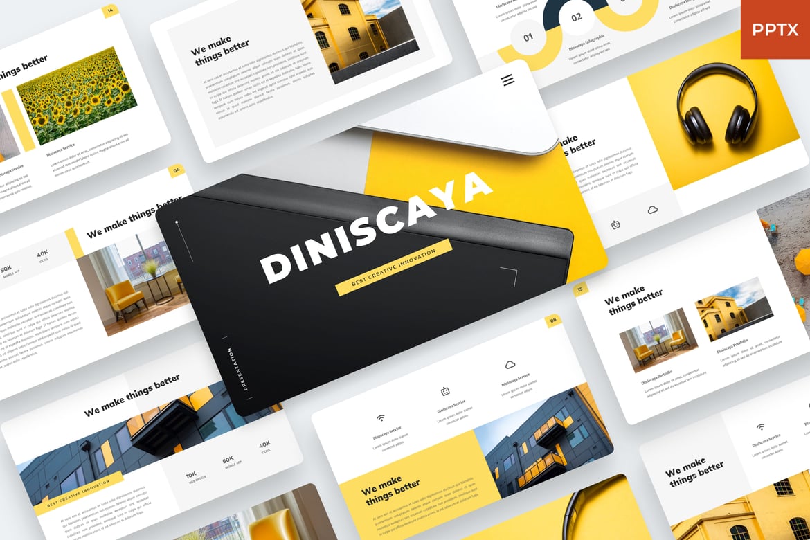 Diniscaya - Template PowerPoint Bisnis yang Elegan dan Modern
