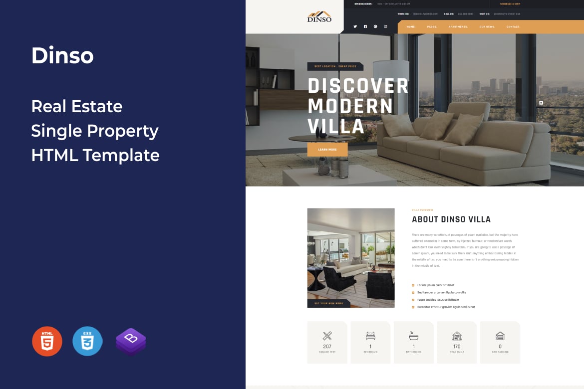 Dinso | Template Website Properti Real Estate Satu Properti