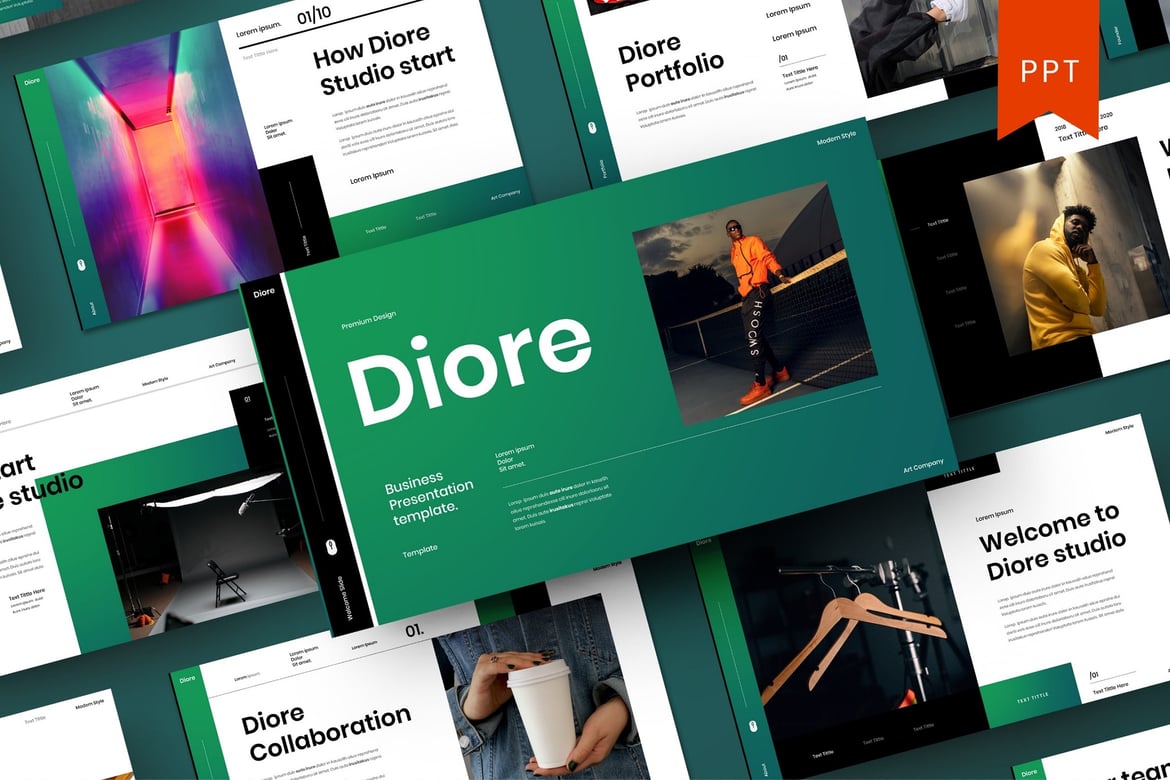 Template PowerPoint Diore – Solusi Presentasi Profesional Anda