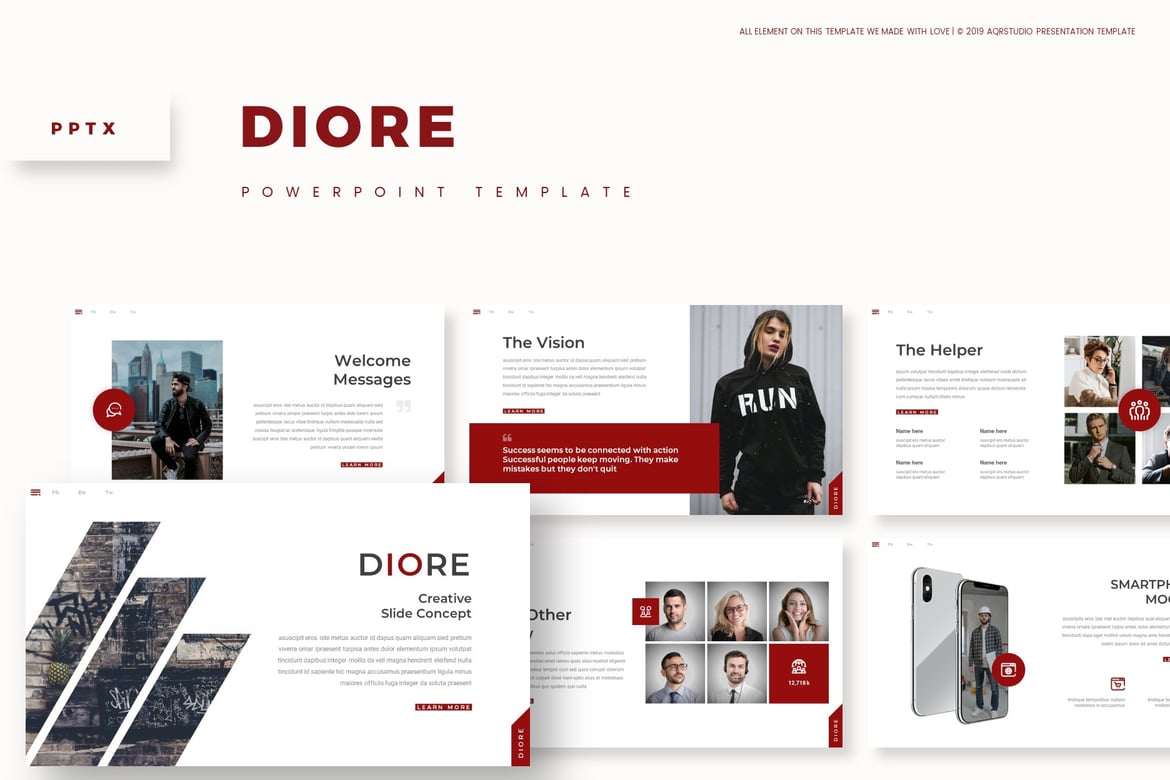 Diore - Template PowerPoint Serbaguna yang Menarik