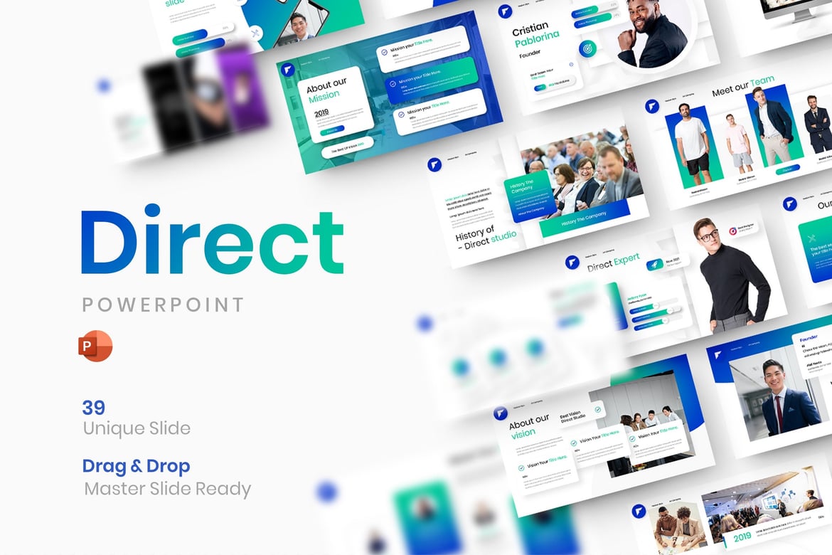 Template PowerPoint Bisnis Direct yang Menarik dan Profesional