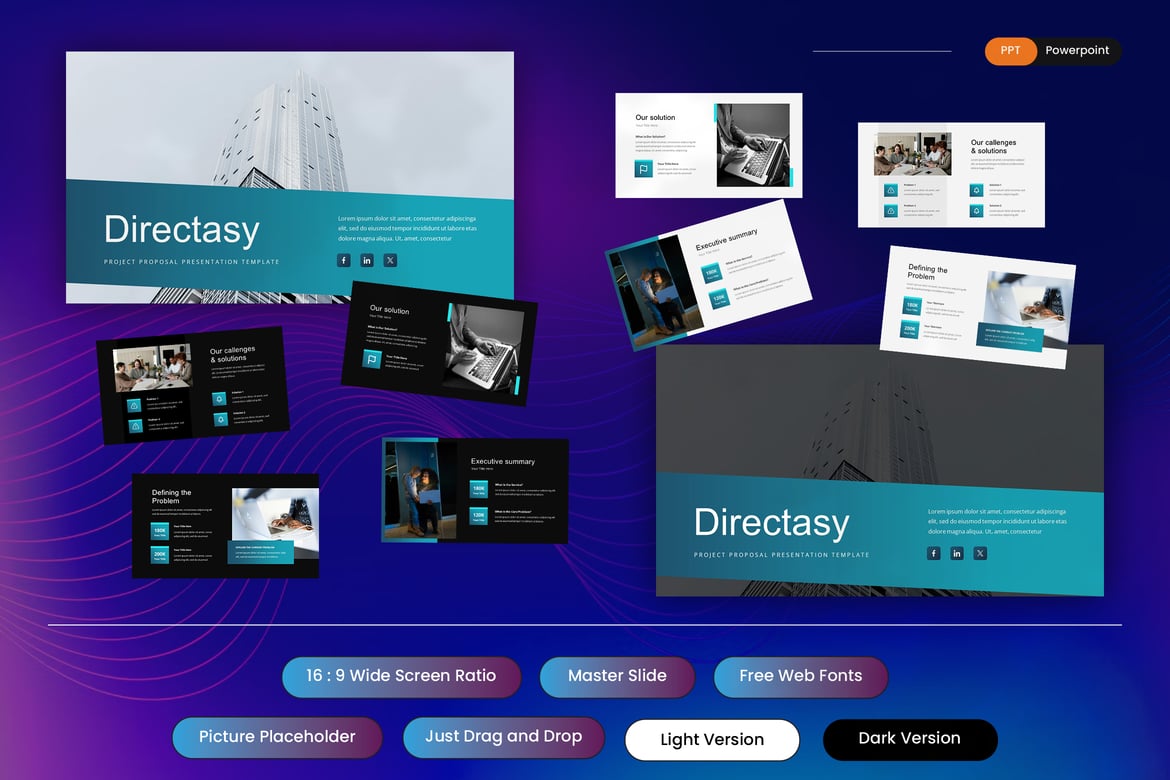 Template PowerPoint Proposal Proyek Directasy yang Menarik