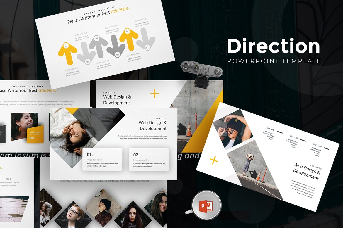 Template PowerPoint Direction - Solusi Kreatif untuk Presentasi Anda