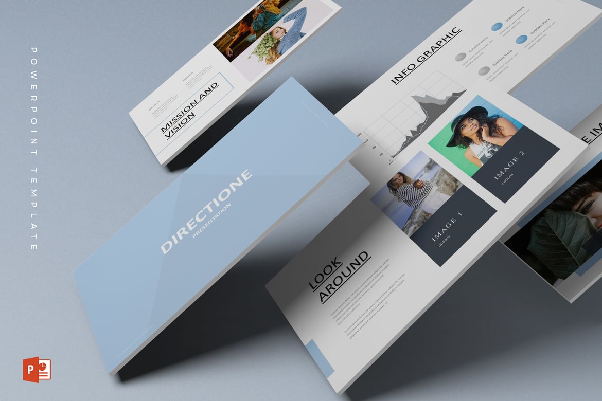 Template PowerPoint Directione - Solusi Presentasi Multifungsi