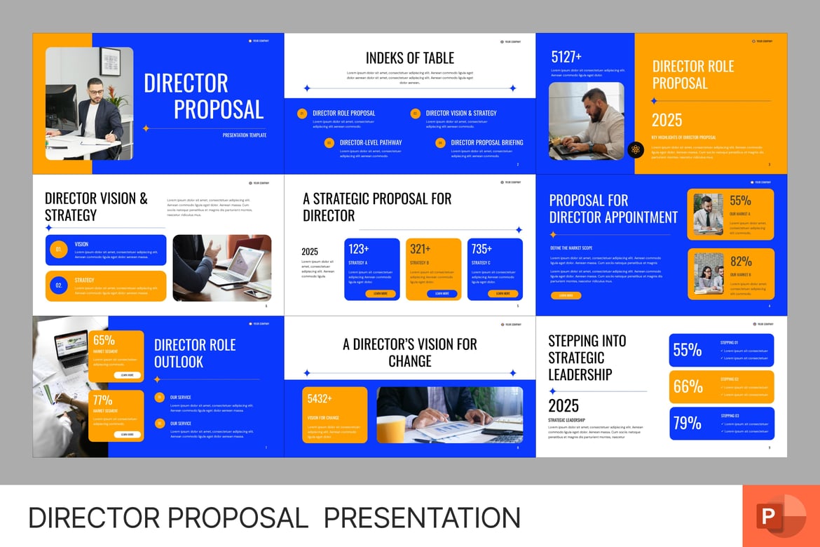 Template Presentasi Proposal Direktur yang Modern dan Profesional