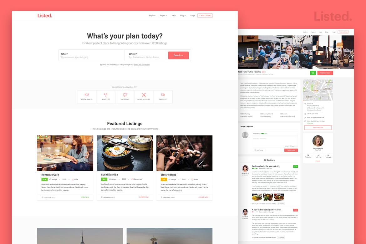 Template Website Daftar & Direktori HTML - Listed yang Modern dan Fungsional