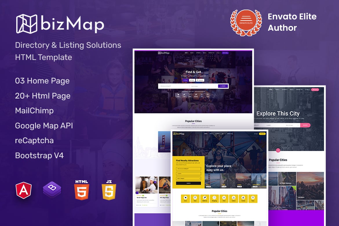Template Web Daftar Direktori yang Modern dan Responsif