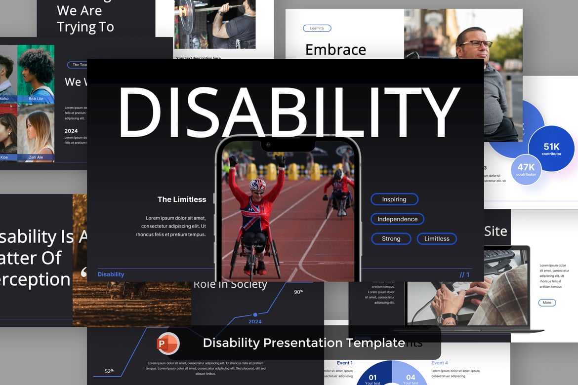 Template PowerPoint Penyajian Disabilitas yang Menarik