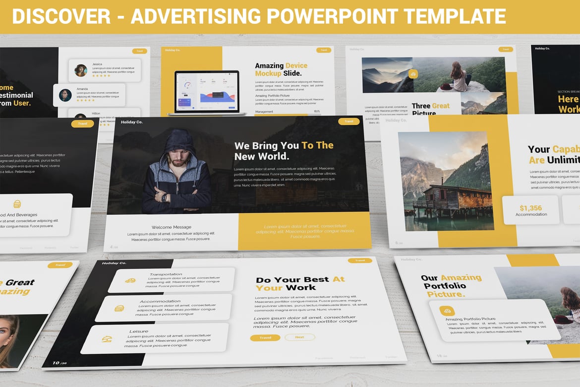Template Presentasi PowerPoint Advertising yang Menarik dan Modern