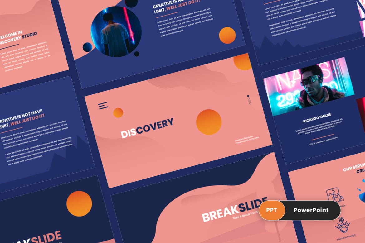 Discovery - Template PowerPoint Kreatif untuk Presentasi Menarik