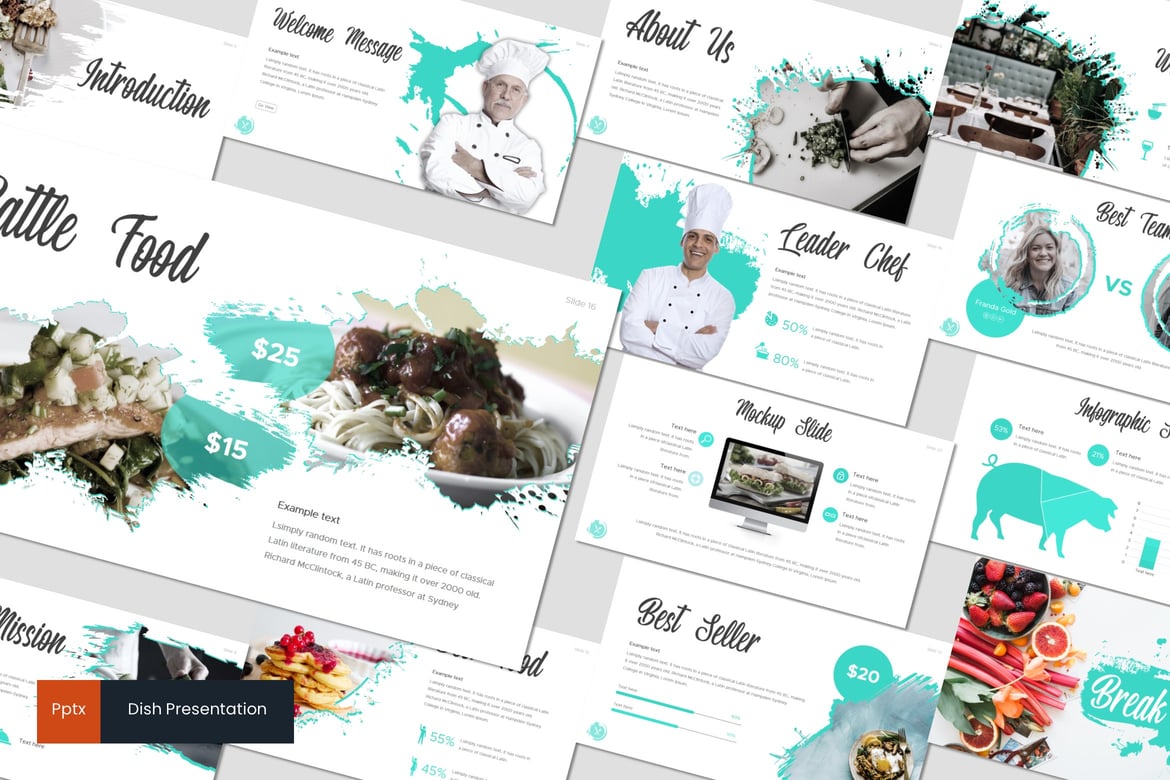 Template Presentasi Dish - PowerPoint yang Kreatif dan Minimalis
