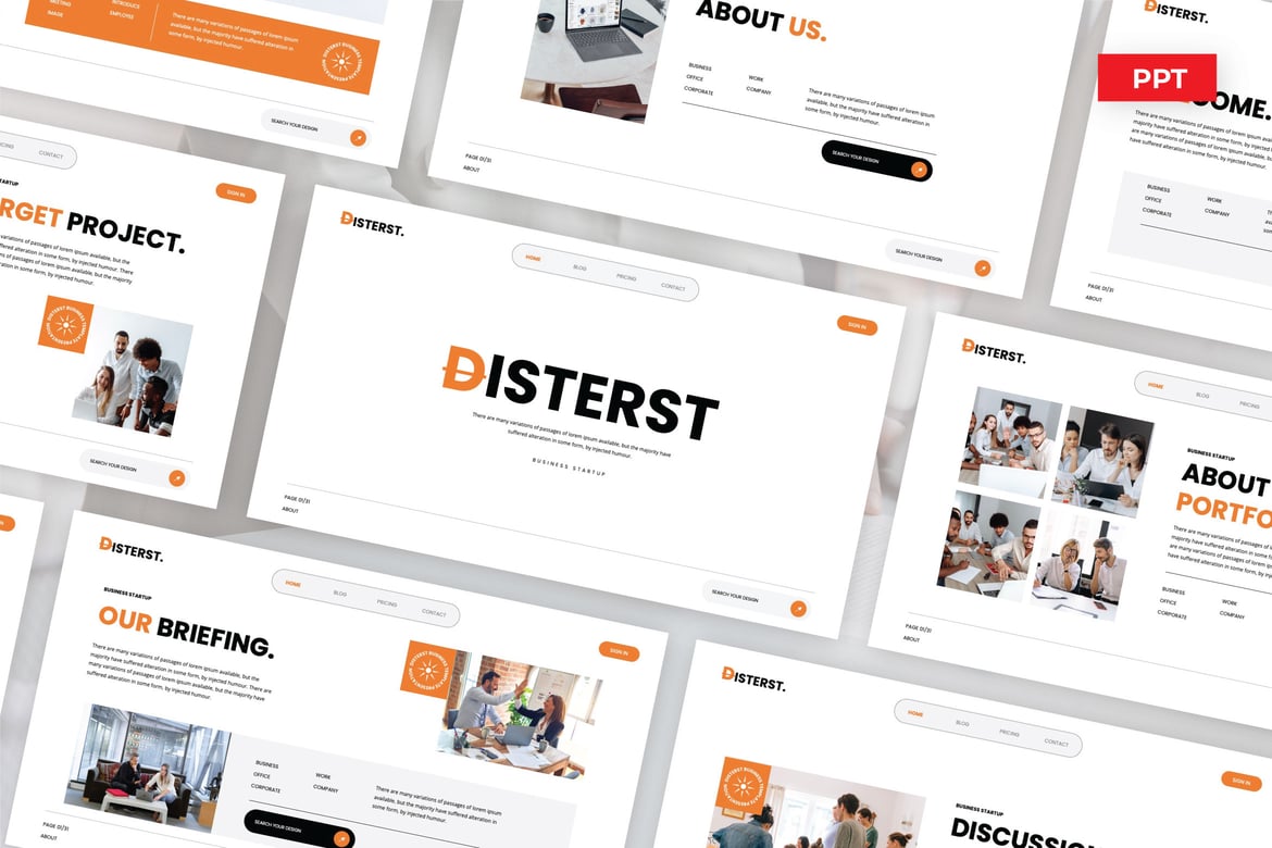 Disterst - Template Powerpoint Bisnis yang Kreatif dan Modern