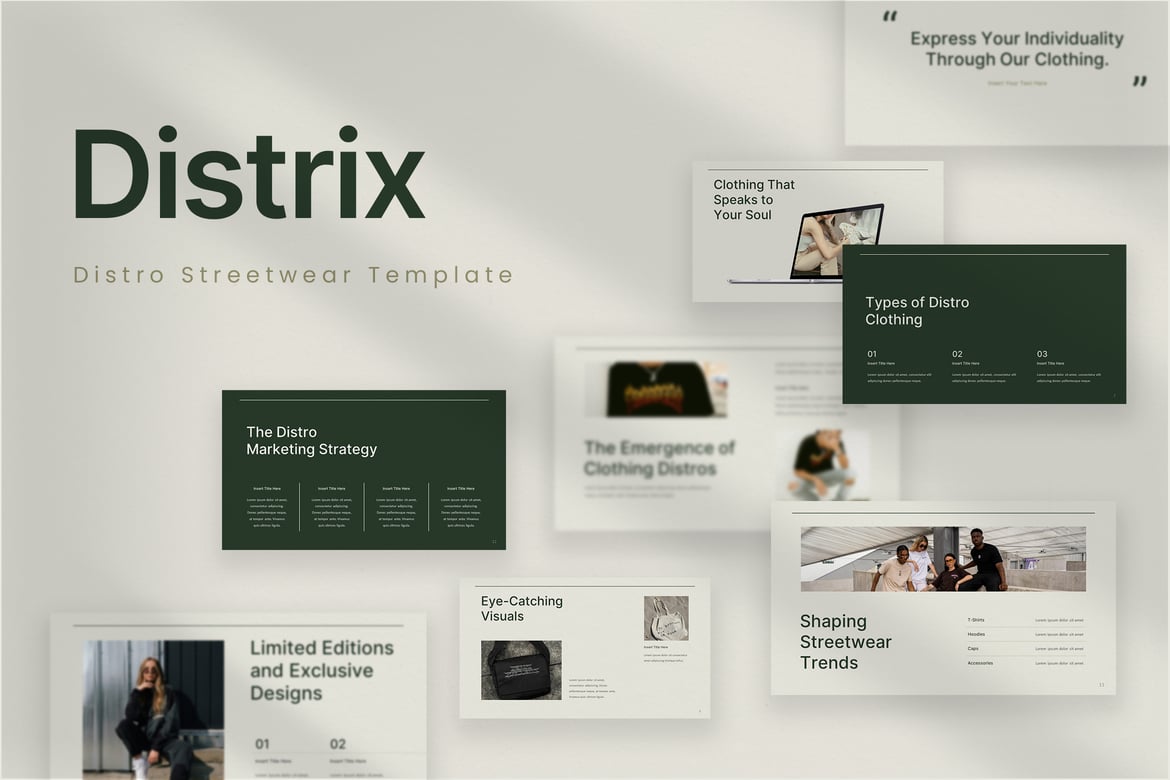 Distrix - Template PowerPoint Fashion Aestetik yang Menarik