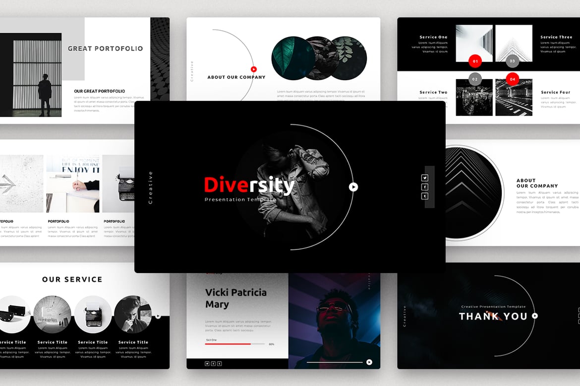 Template PowerPoint Kreatif untuk Keragaman yang Menarik