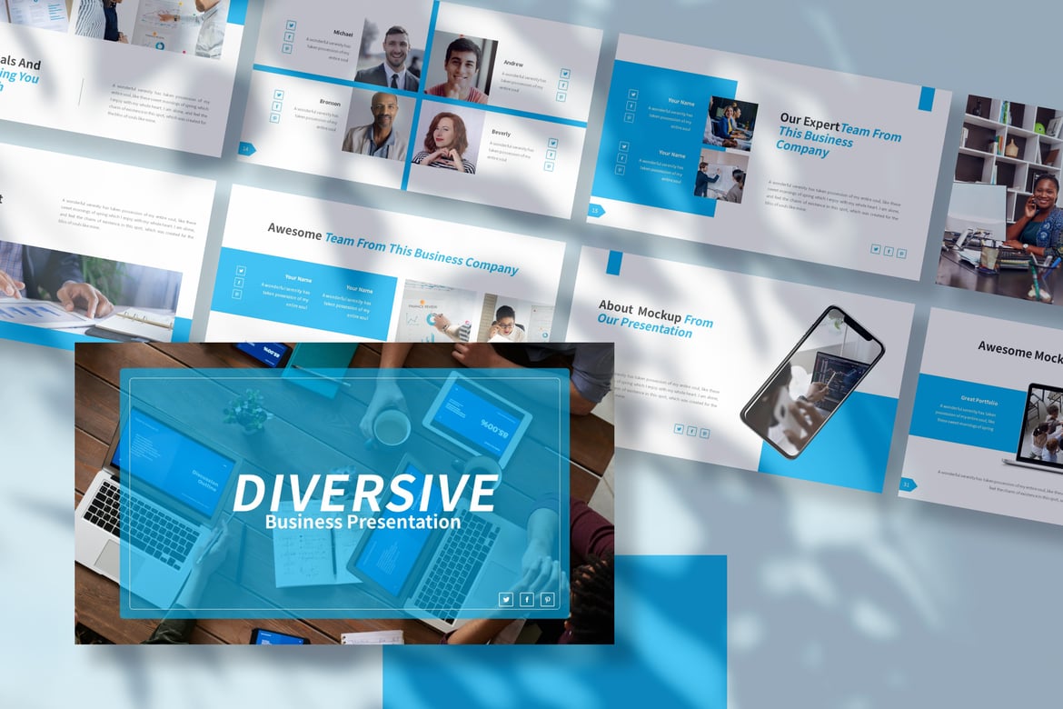 Diversive - Template Presentasi PowerPoint Profesional untuk Bisnis