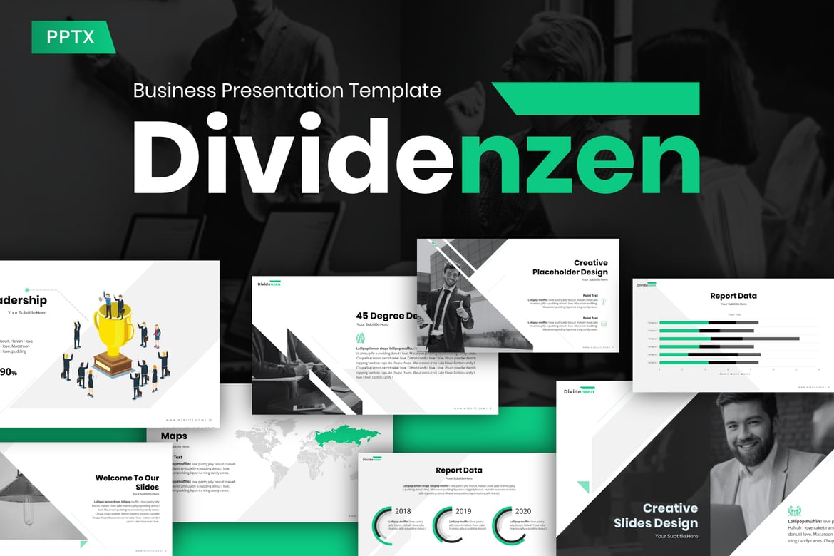 Template Powerpoint Bisnis Dividenzen yang Menarik dan Fungsional