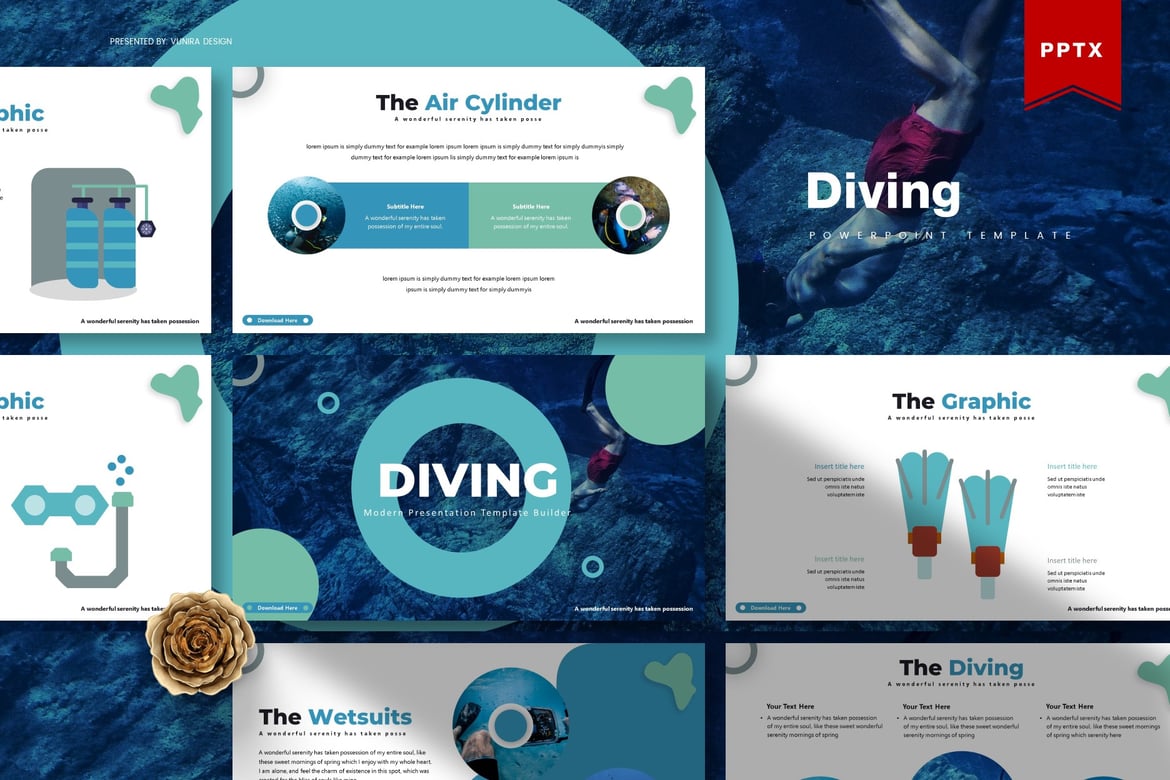 Template Presentasi PowerPoint Diving - Solusi Ideal untuk Semua Kebutuhan Anda