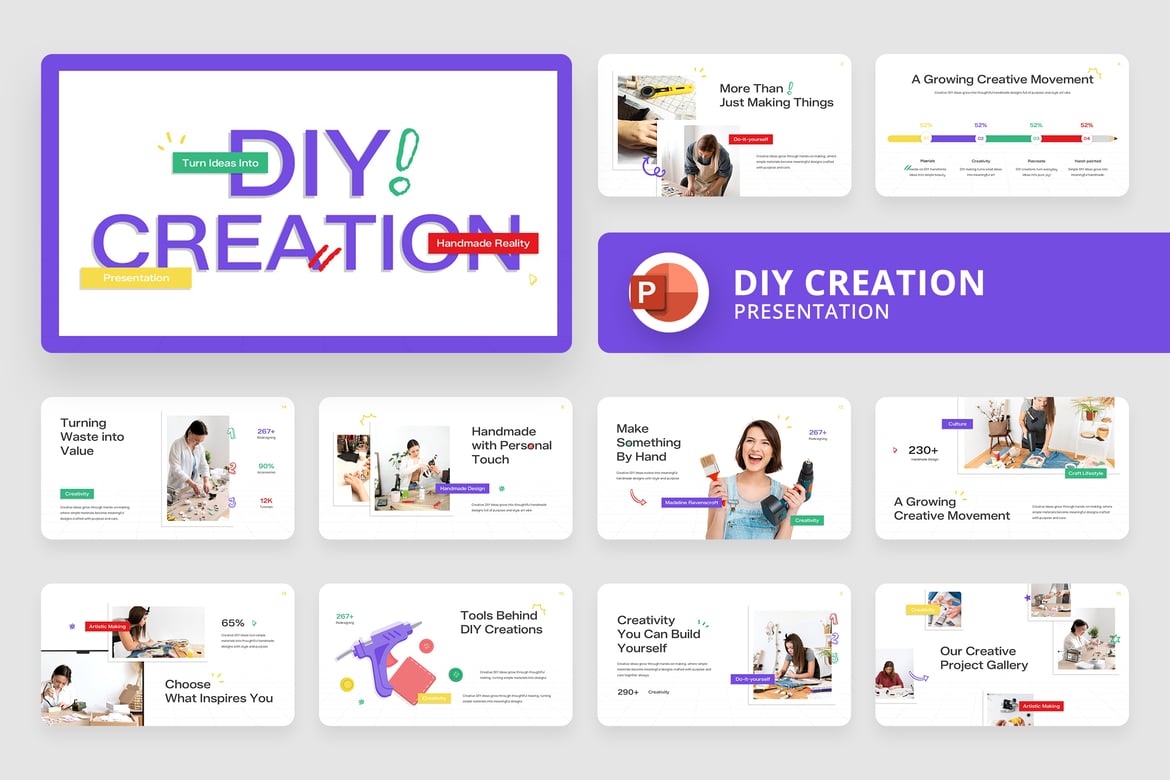 Template Presentasi PowerPoint Kreatif DIY