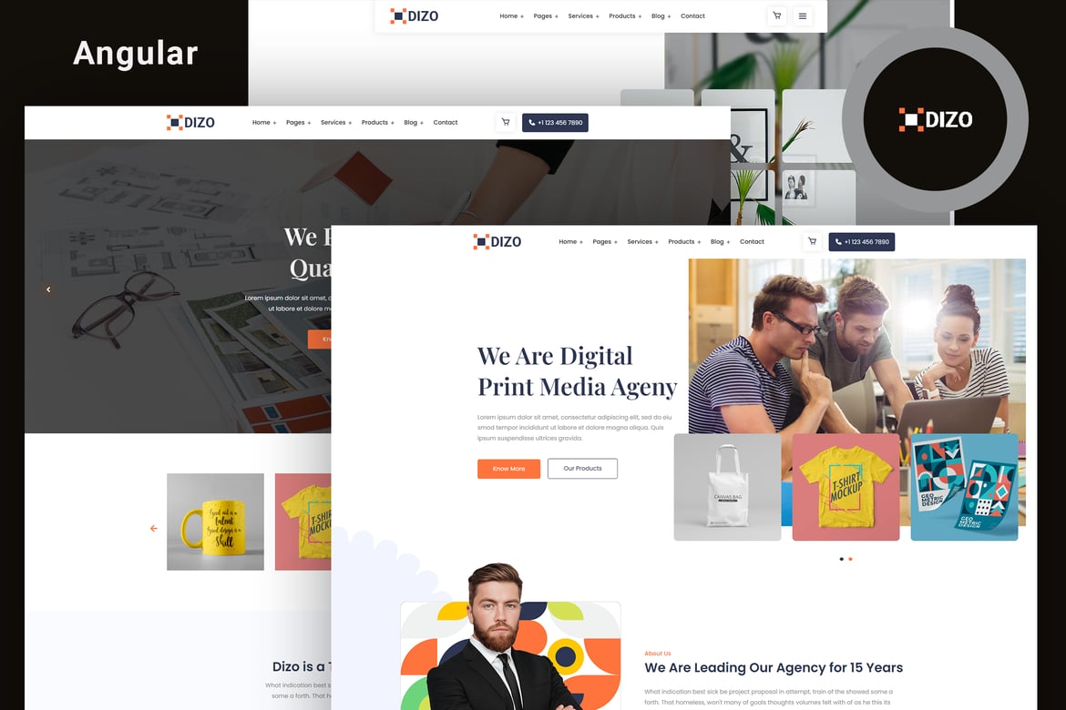 Dizo - Template Website Modern untuk Layanan Print on Demand