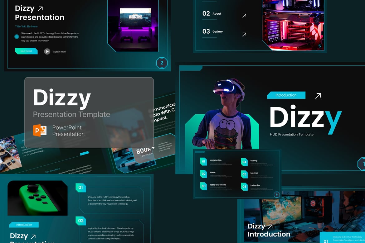 Dizzy - Template PowerPoint Futuristik untuk Presentasi Menarik